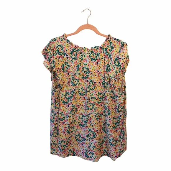 LOFT Multicolor Floral Ruffle Top - Picture 4 of 4